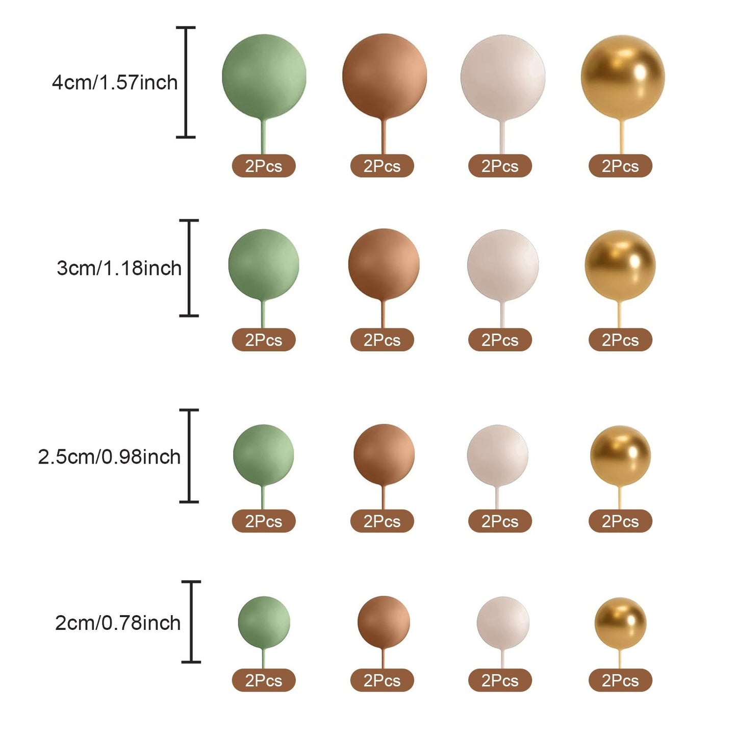 32 Pcsset Colorful Foam Ball Birthday Cake Decoration Multi-style Plug-in